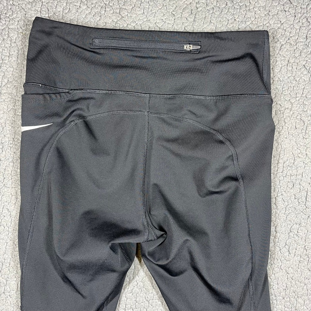 Nike Dri-FIT Womens Black Cropped Running Leggings Mesh Panels CZ9238-010 Size M - Picture 5 of 14